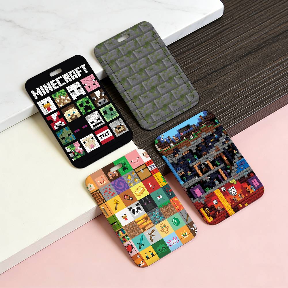 Gaming Console Minecraft - Porte-cartes transparent M-Minecraft-ES pour employés, avec