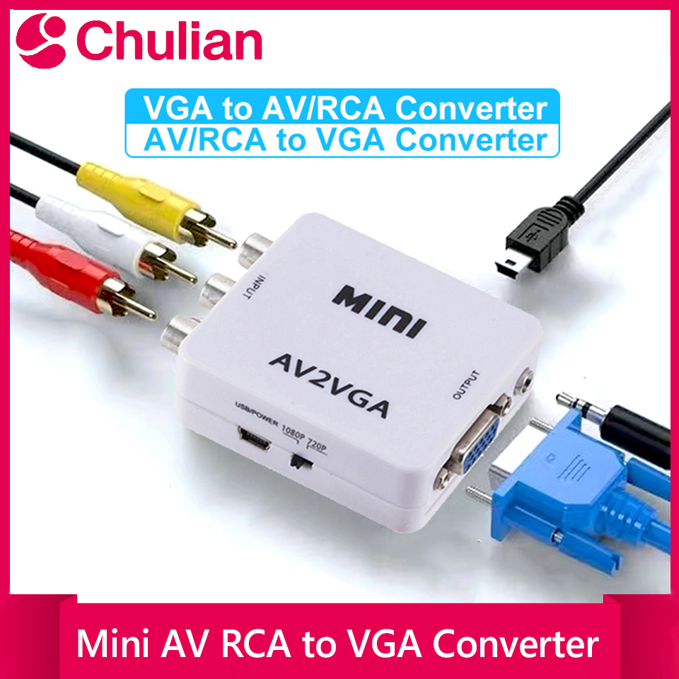 Gaming Console Or Pc - Convertisseur VGA vers AV 1080P, adaptateur