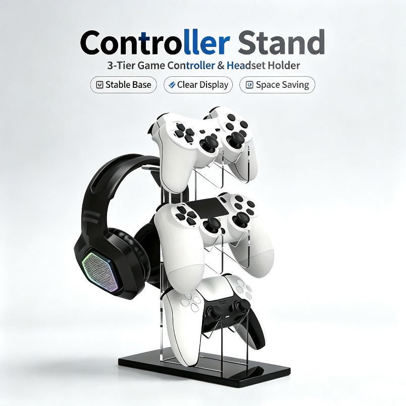 Gaming Console Organizer - Support de manette 3 niveaux, support